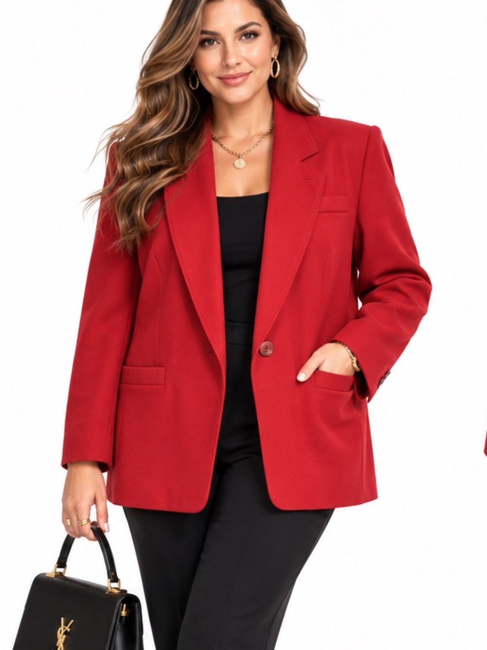 Vintage Pendleton Plus 20W Red Virgin Wool Blazer Jacket Women’s USA Made luxury